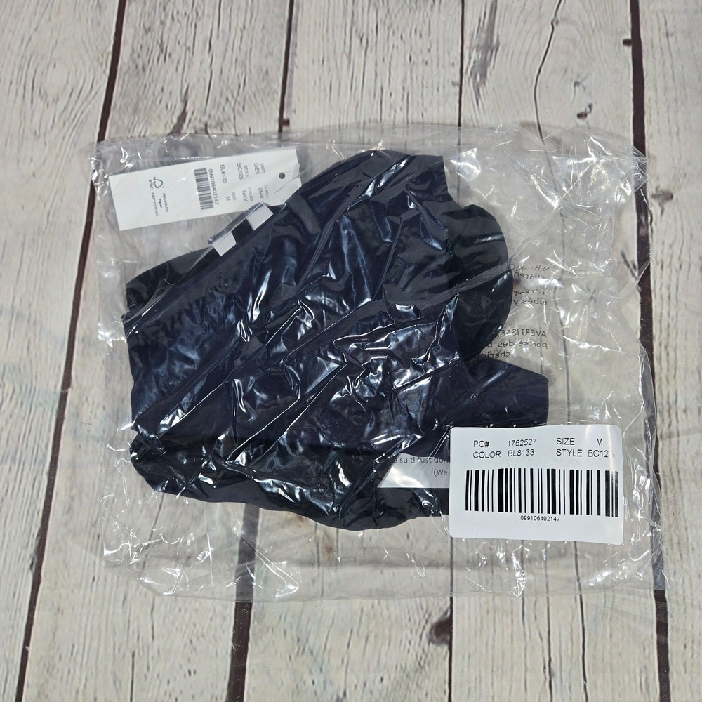 J. Crew Curved-waist cheeky bikini bottom Navy M NWT - Picture 9 of 9